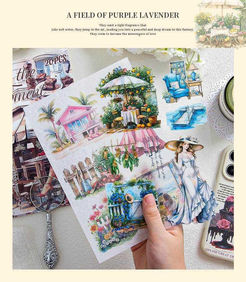 Yuezhen ZABC Zhilan Mantdi Waterproof PET Die-cut Sticker Book for Journals