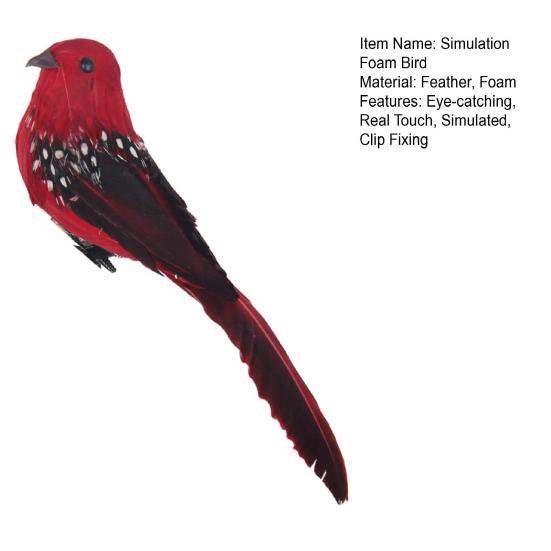 Artificial Bird Three-dimensional Eyes Long Tail Realistic Colorful Fake Animal Bird Garden Prop Decoration for Home