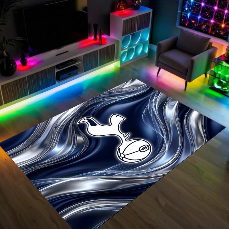 Tottenham Hotspur Design Crystal Velvet Carpet Cozy Non?Slip Printed Rug For Bedroom Living Room Entrance