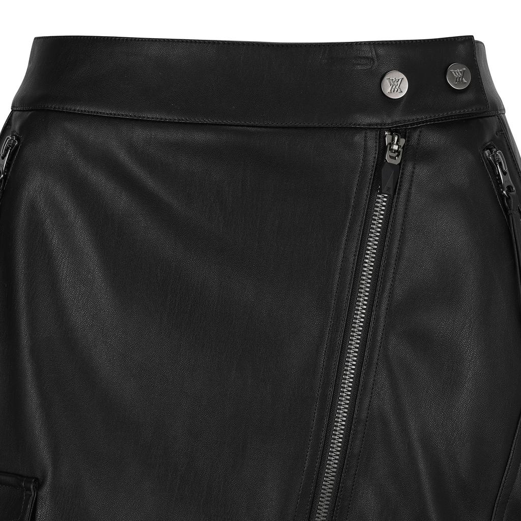 Anew Golf W Faux Leather A-Line Sq_Bk