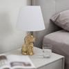 Golden Doodle Lamp with White Linen Shade Cute Room Decor White Dog Table Lamp 17.7inch for Bedroom Living Room Nightstand