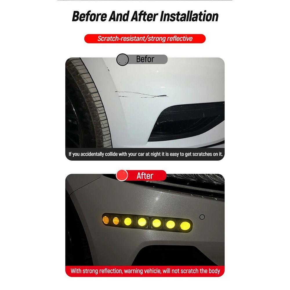 2pcs Safety Warning Bumper Reflector Strips Self-Adhesive Reflective Car Decal  For Car SUV Truck