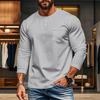 Men's Casual Long Sleeve Round Neck Button Down Shirt for Everyday Wear