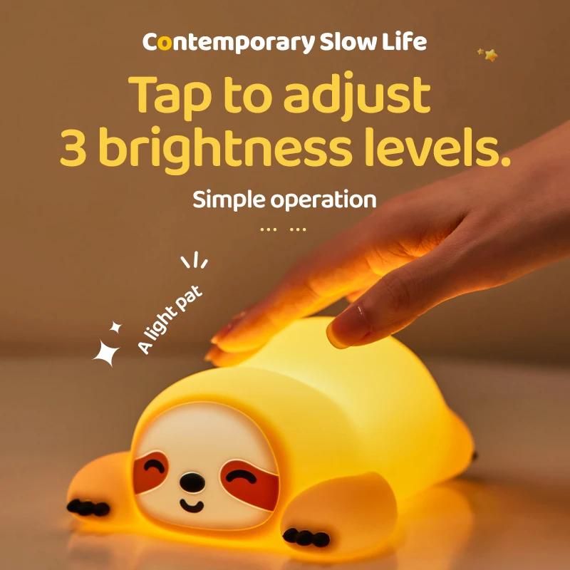 Kawaii Silicone Touch Led Table Lamp Rechargeable Mood Night Light Toy Breastfeeding Nursery Toddler Baby Kids Gift Room