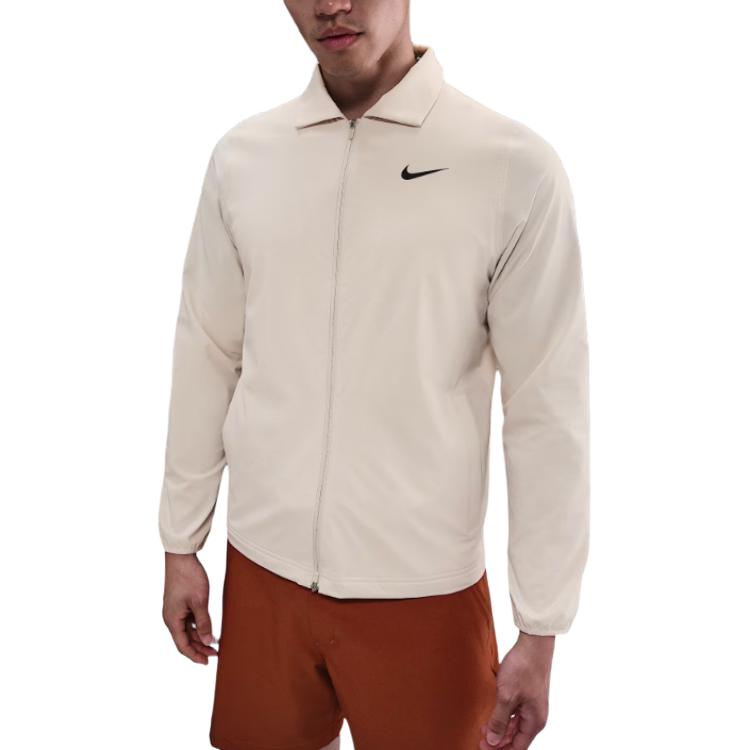 

Nike Solid Color Zipper Long Sleeve Jacket Men jackets Beige FQ0462-104 S