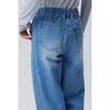 Benetton Wide Denim Pants Diagonal Cut Badp13611
