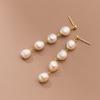 New Arrival Trendy Big Baroque Natural Freshwater Pearl 14K Gold Filled Female Long Tassels Stud Earrings  Anti Allergy