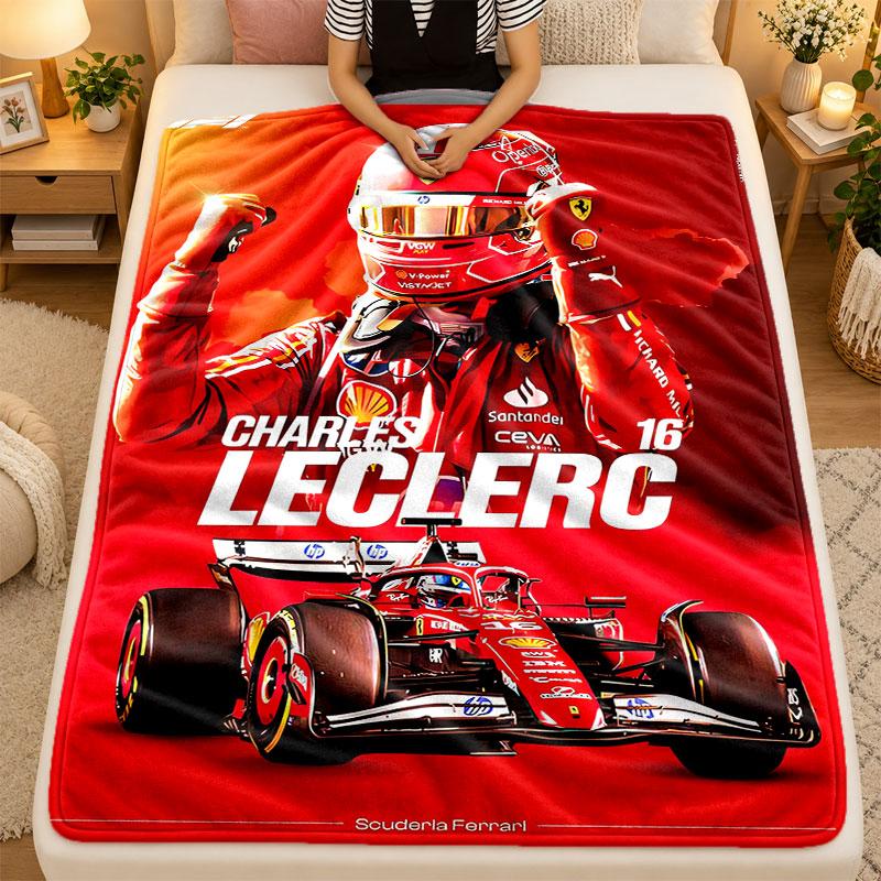 Flannel BlanketCharles Leclerc Warm Soft Throw Blanket for Indoor Sofa Bed Living Room Use
