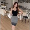 Summer Striped Camisole Knitted Sweater Sheath Pencil Dress Bottoming Women Casual Slim Elastic Party Dresses