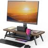 Fenge Monitor Desktop Computer Desktop Rack with Wooden Top and Aluminum Desktop Monitor PC Monitor Computer Desktop and Organization 60cm Stand,