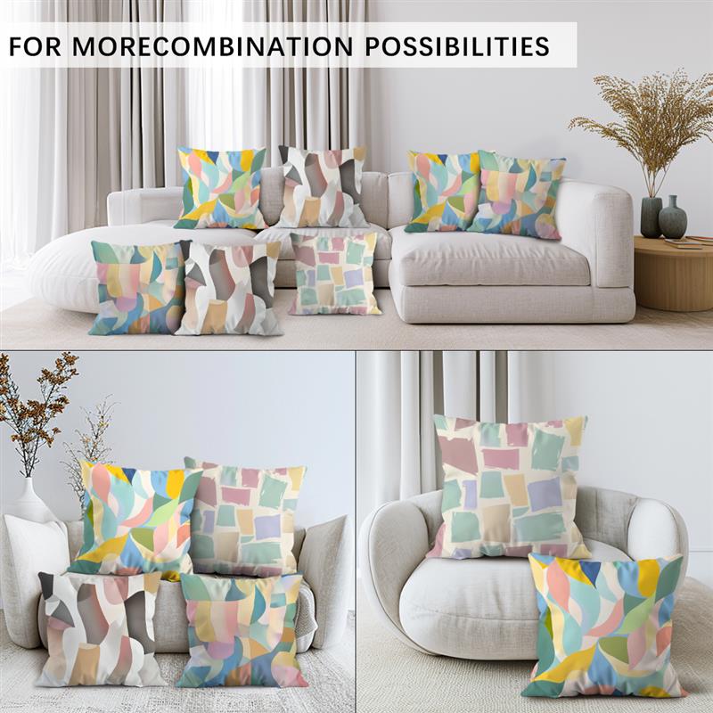 1 Pc Abstract Geometric Pillow Cover For Home Living Room Bedroom Sofa Office Decorative Pillowcase Soft Throw Pillows 45*45 Cm