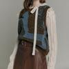 Maxza Two Tone Mix Pattern Round Neck Knit Vest Zc11qv028on