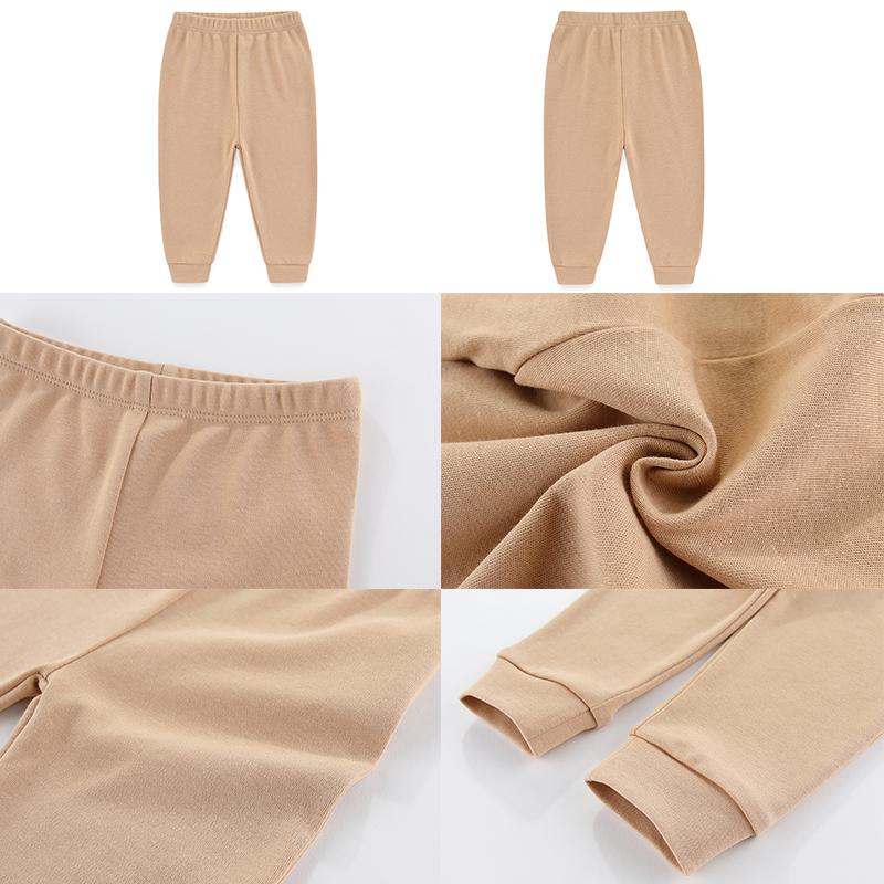 Kiddiezoom Unisex Baby Pants 3 Piece Set Solid Color Cotton Pants For Boys And Girls Aged 0-24 Months