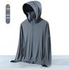 UPF50+ Women's Black Glue Brim Ice Silk Sun Protection Jacket - Breathable Anti-UV Summer Windbreaker.