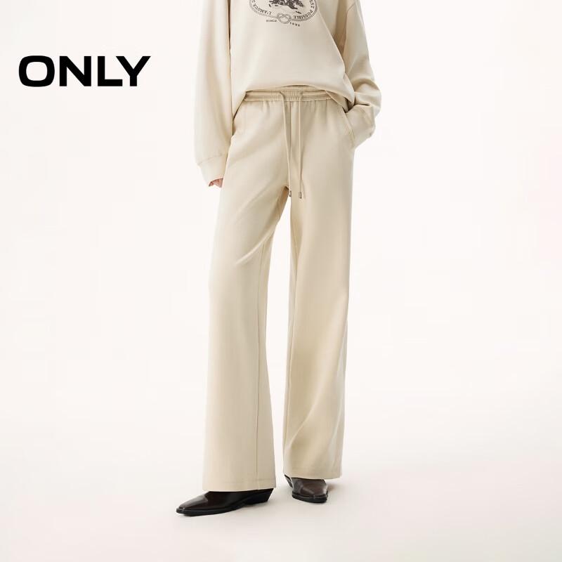 ONLY Women s Elastic Waist Wide-Leg Casual Pants S