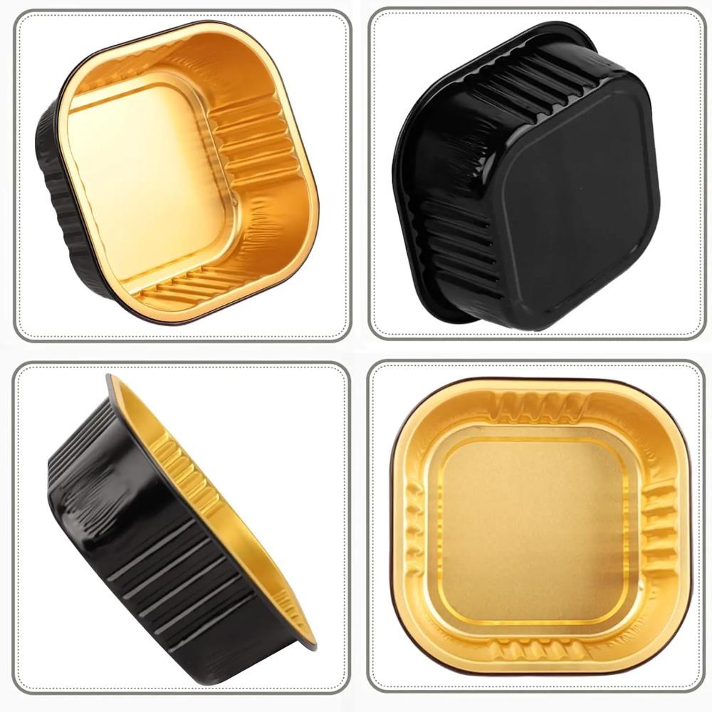 50pcs Square/Round Tin Muffin Boxes with Lids Dessert Container Mini Cupcake Mold  Commercial