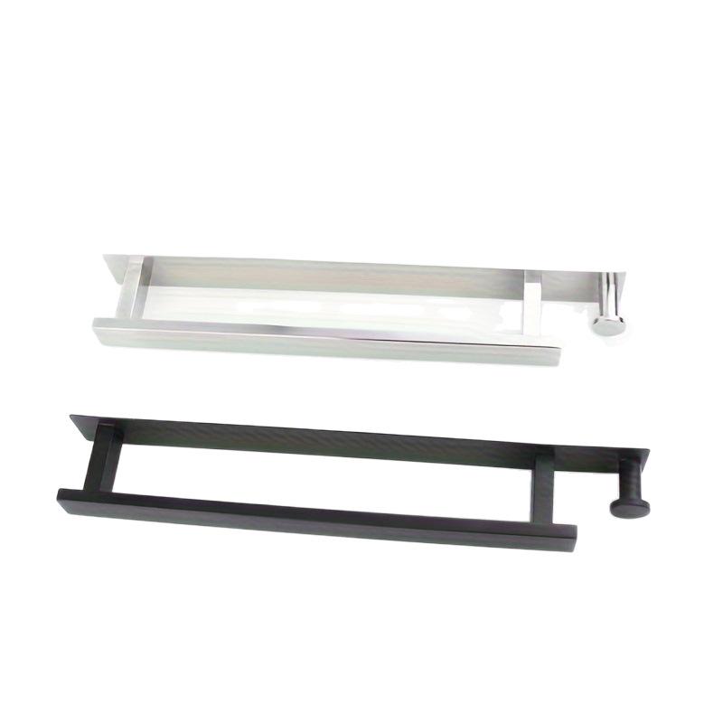 Edelstahl Handtuchstange ohne Bohren mit Haken - Wandmontierte vertikale Stange