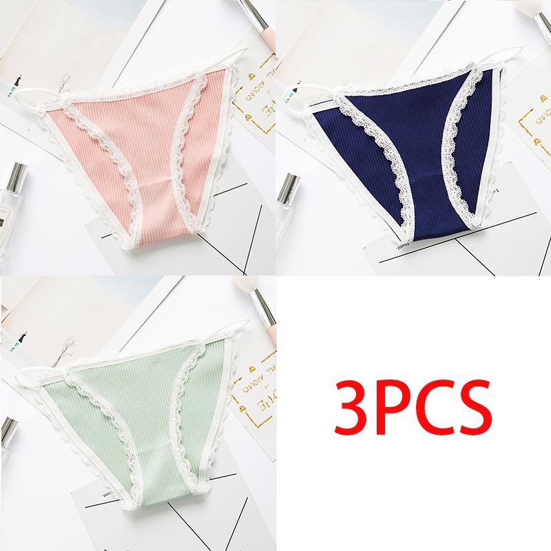 Dámské bavlněné krajkové kalhotky se středním pasem sexy bezešvé pohodlné kalhotky svádění okouzlující bikiny kalhotky