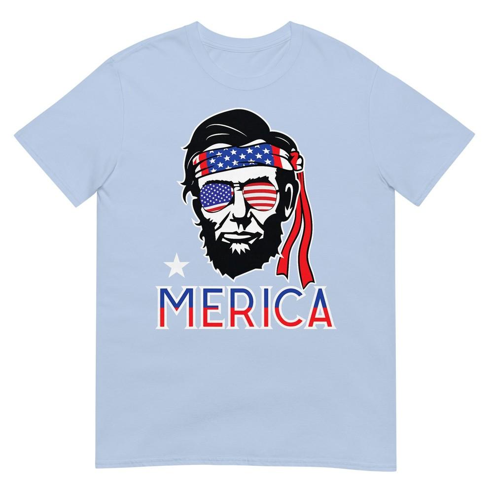 Abraham Lincoln 4th Of July Merica Unisex Unisex American Flag Tshirt S