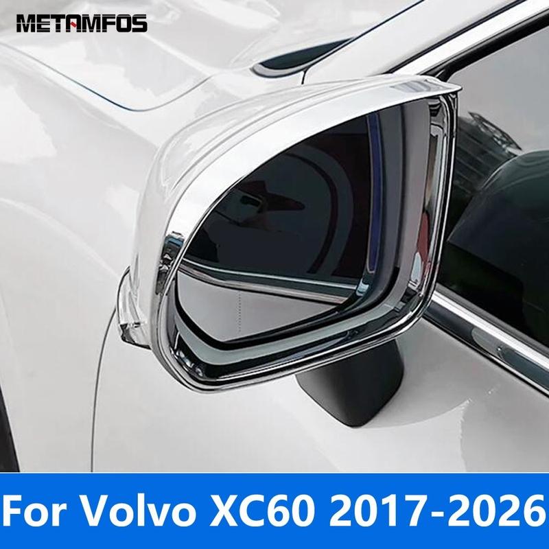 

Для Volvo XC60 XC 60 2017-2024 2025 2026 Хромированные Козырьки Зеркал Заднего Вида и Боковых Зеркал Защита от Солнца и Дождя Аксессуары Стайлинг Автомобиля