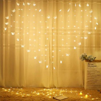 ABXMAS 2x1.5m Heart LED Curtain String EU Plug Fairy Light Garland Bedroom Wedding Home Decorative Holiday Lights Christmas