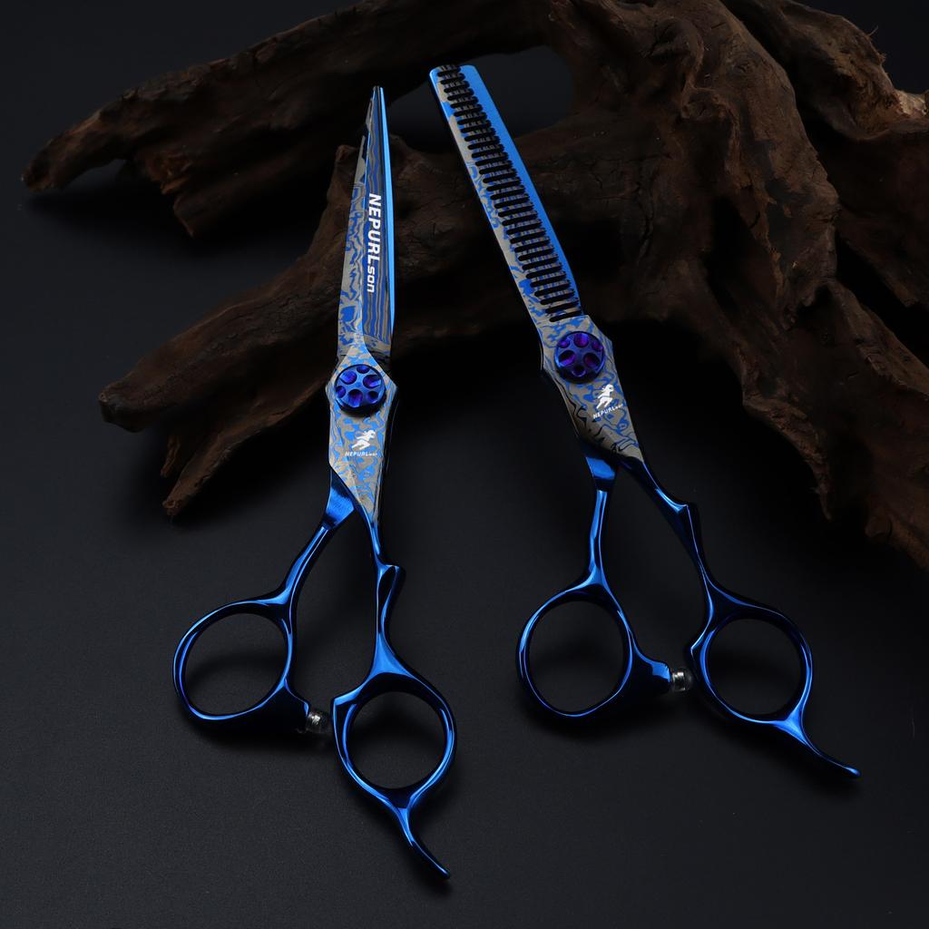 6.0 inch blue, hair scissors, hair scissors, flat scissors, bangs scissors FDM