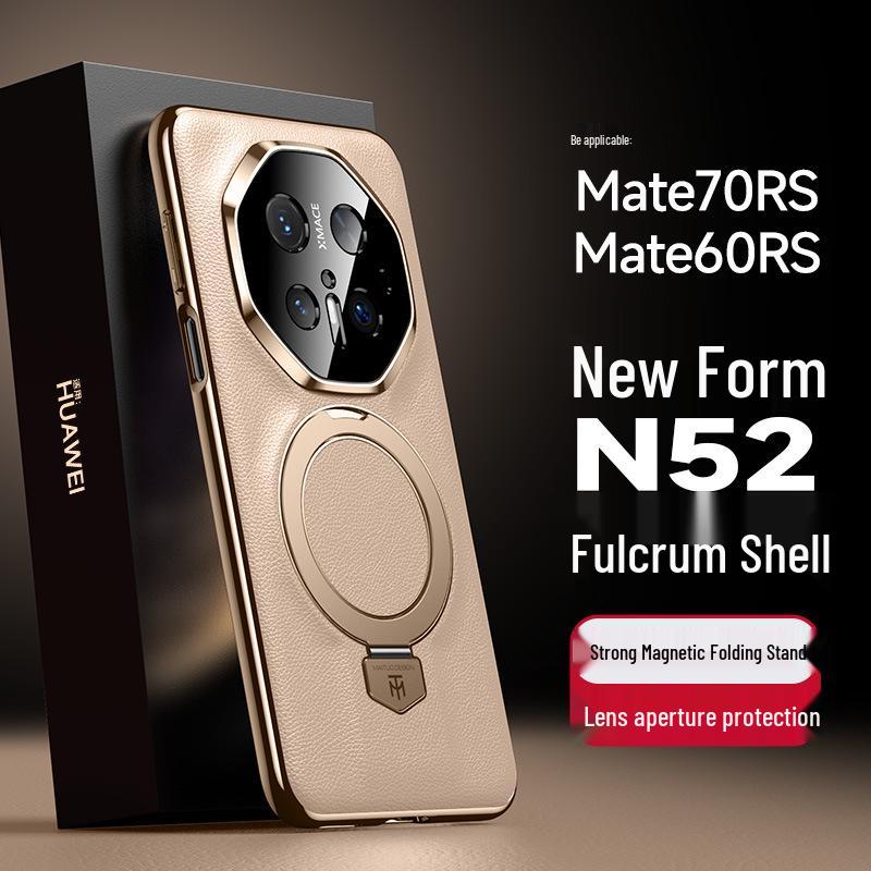 Kožené pouzdro na telefon Huawei Mate70 RS: Magnetický stojánek, Ochranný, Kompatibilní s 60RS Porsche Design