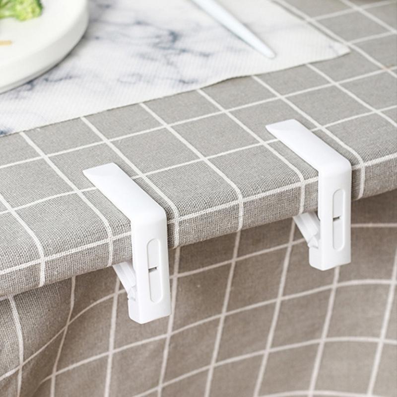 Table Cover Clamps 4 Piece Clip-On Plastic Holders for Dining Tables, Coffee Tables, Outdoor Meals and Home Use