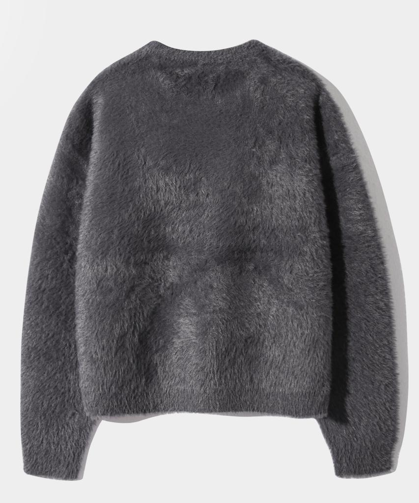 Dimiteulibeullaeg Essential Hairy Round Knit_Charcoal Gray