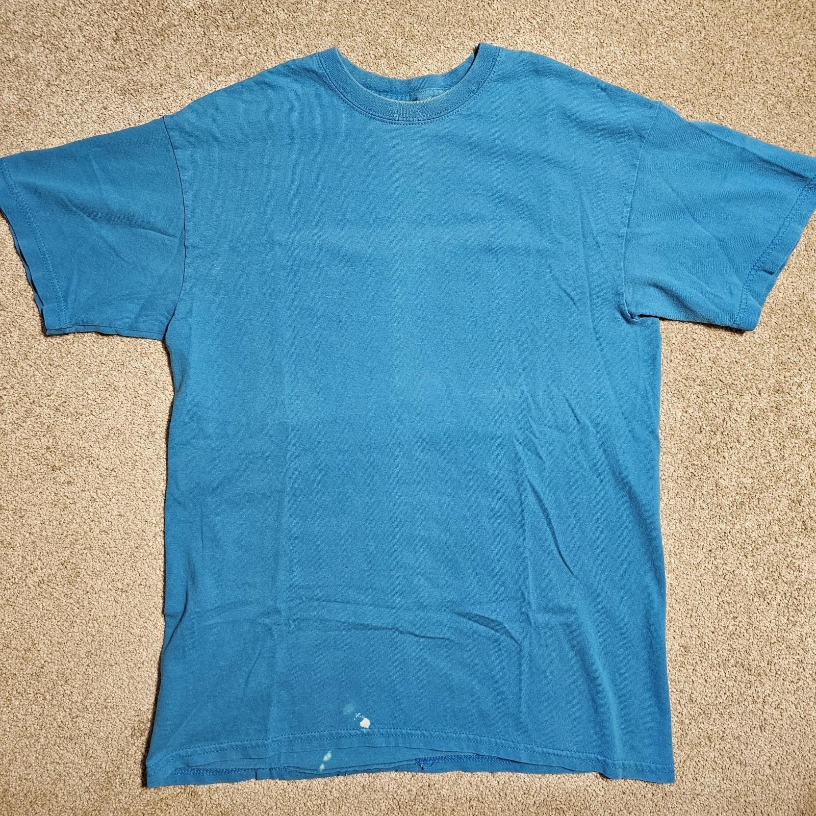 

Vintage 90s Y2k Bleached Faded Blue T-shirt Mens M Grunge Skate Distressed Punk 4XL