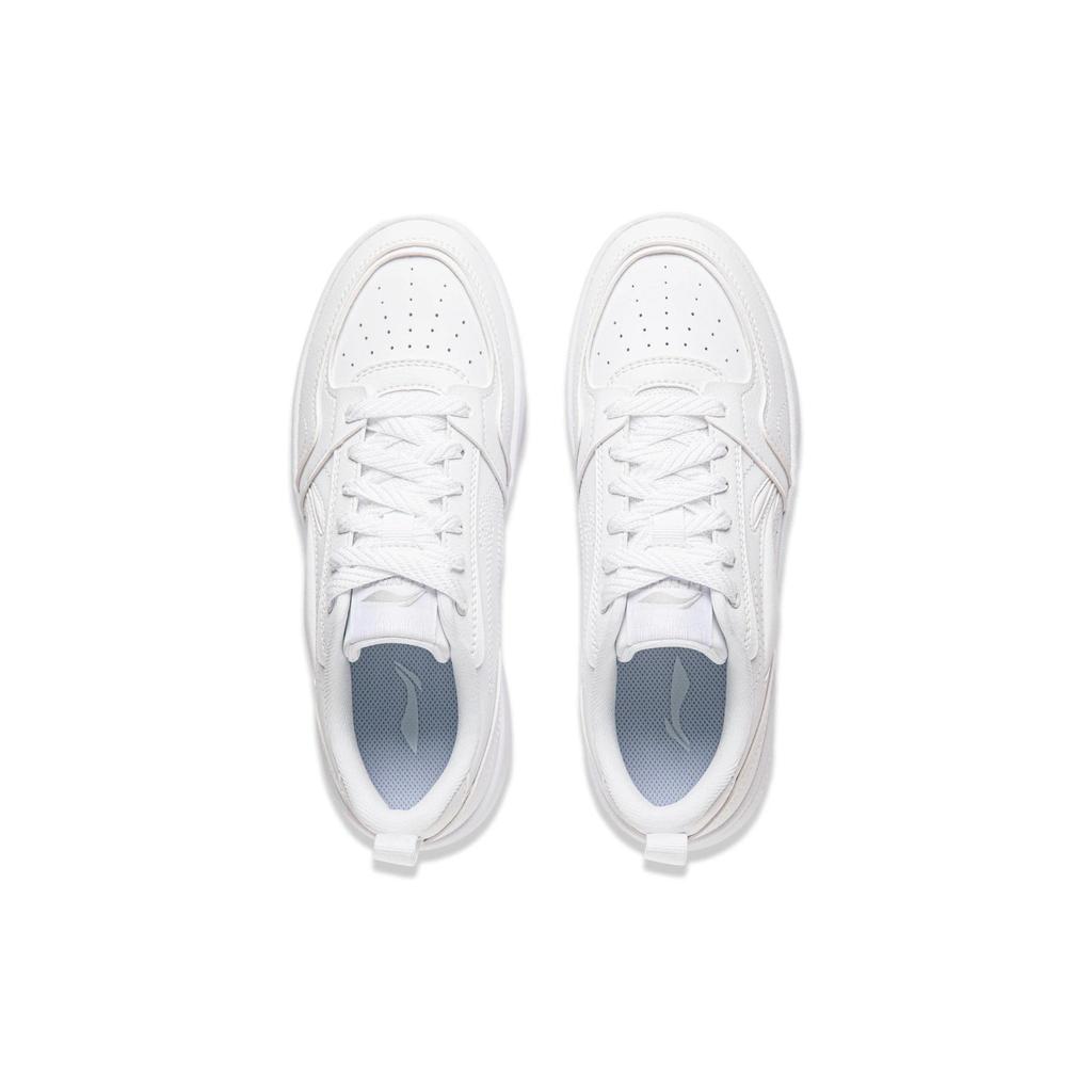 New LiNing Yuanbao V2 Anti Slip And Wear Resistant Height Increasing Low Top Skateboard Shoes Women's White AGCU248-1