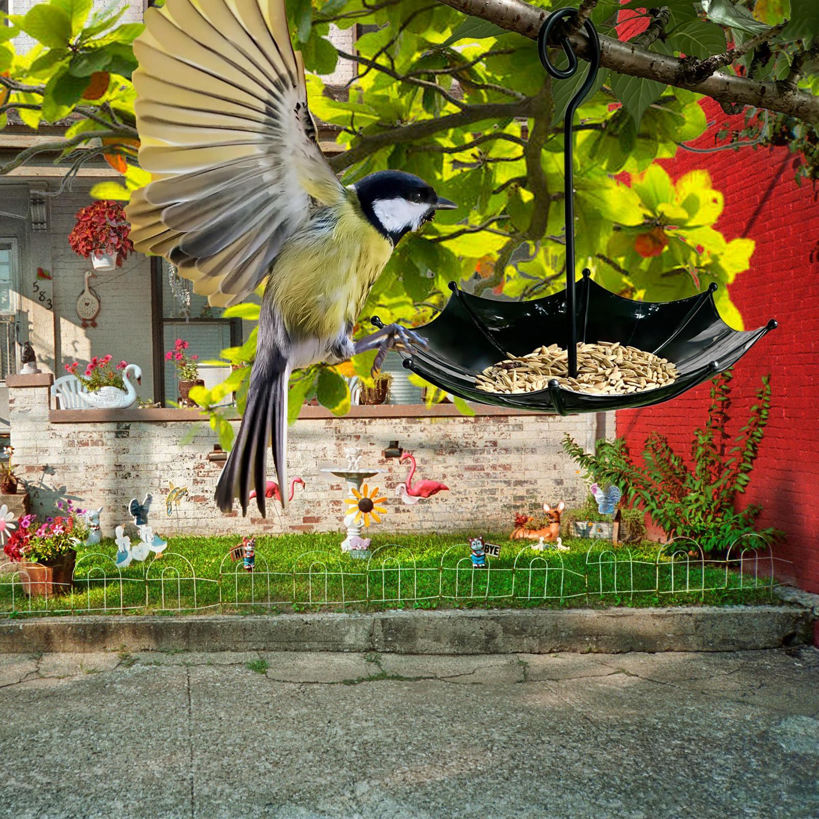 

Bird Feeders Small Bird Feeder Umbrella Shaped With Hook Tray Adjustable Height For Poultry Chicken Food Garden Deck Outside CHINA