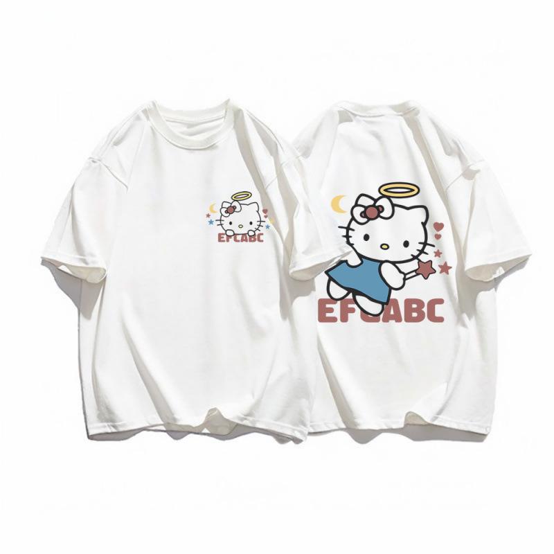 

Sanrio 2026 Лето Комикс Форма Хелло Китти Изображение 100% Хлопок Повседневная Футболка Взрослый Дети Родитель-Ребенок Топ Домашняя Одежда Y2k S