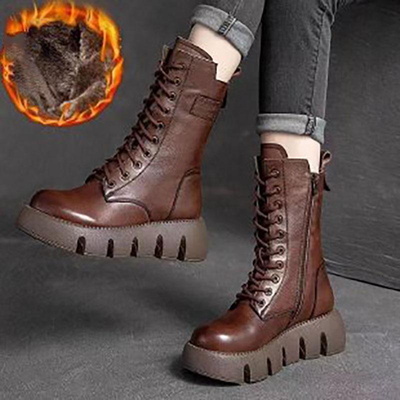 Winter Damen Stiefeletten Kunstleder Baumwollstiefel Dicksohlige Gefütterte Damenschuhe Warme Schneestiefel Damen