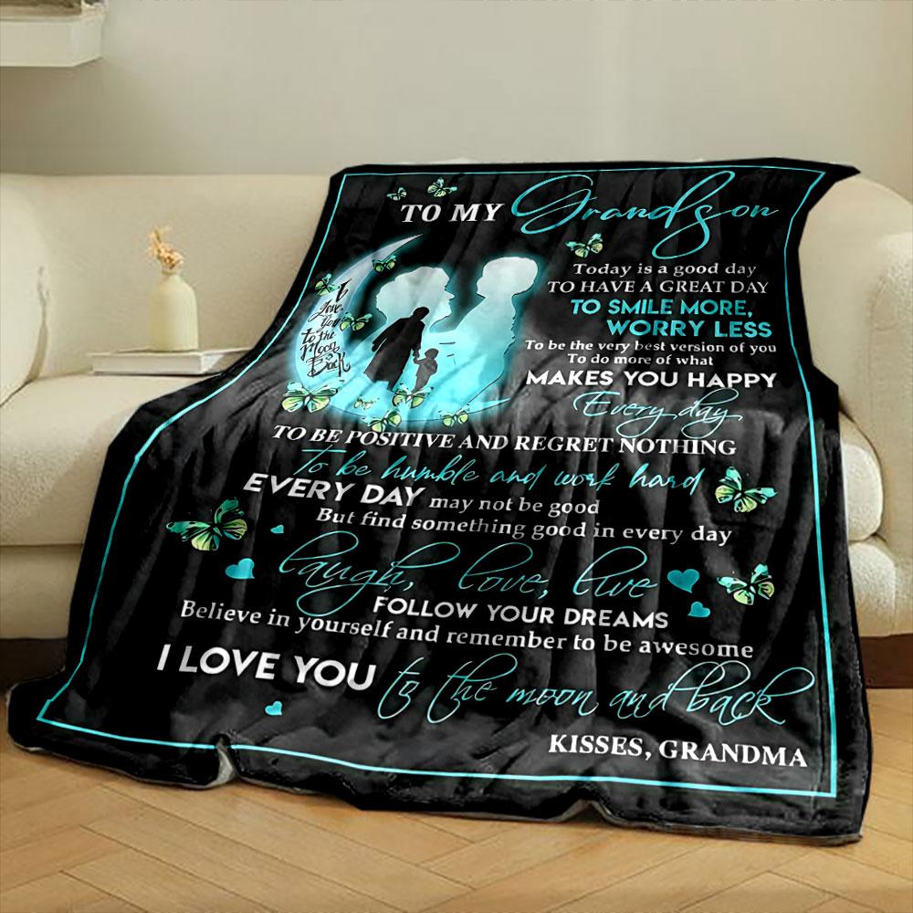Grandma's Love Inspirational Quote Blanket bedroom Blanket for Livingroom Couch lunch break Soft throw for Friend's festival Gift
