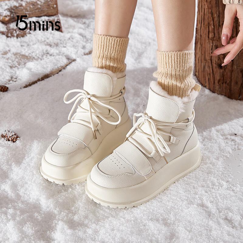 15MINS Women s Thick-Soled Winter Snow Boots 35