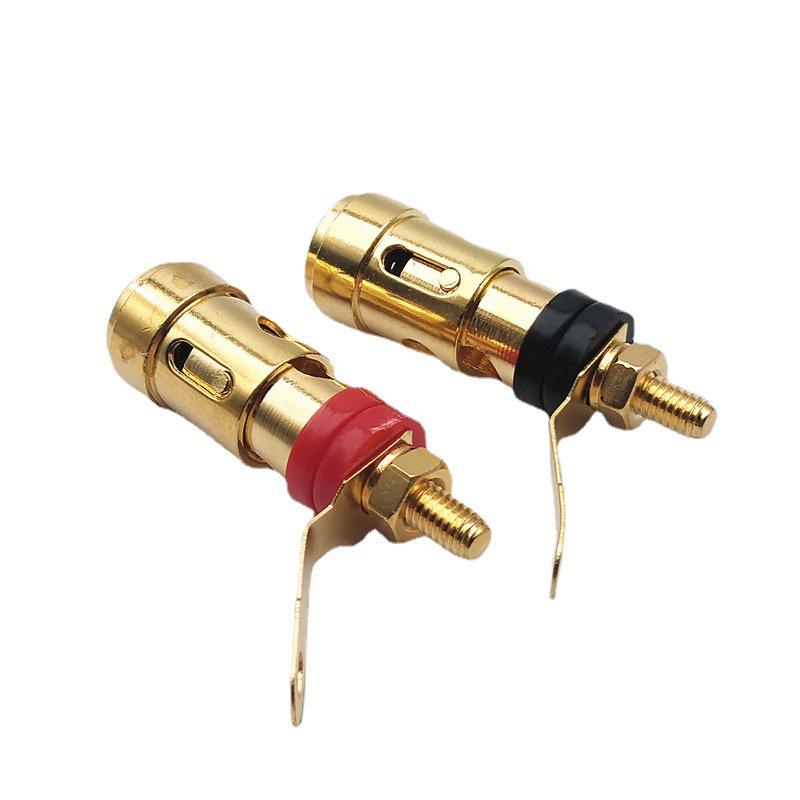 Gold-Plated 40mm Self-Locking Push-Type Speaker Binding Post Socket