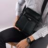 RSINC PU Leather Messenger Crossbody Shoulder Body Sling Bag for Men | Black B0DTPYSZQY