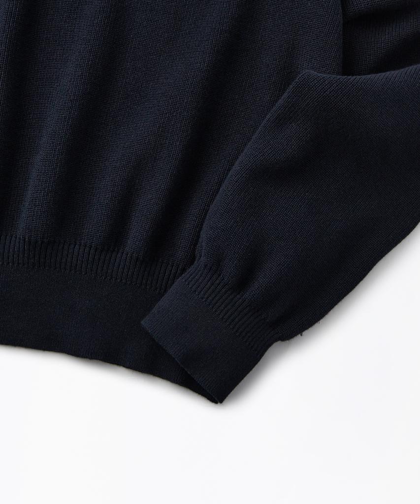 OUTSTANDING Half Zip-Up Knit Sweater_Navy