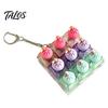 Creative Gifts for Stress Relief Dumpling Keycap Fidget Toy, Soft Squeeze Pendant with Keychain, Light Up Keychains Cute Bun Bag Charm Anxiety
