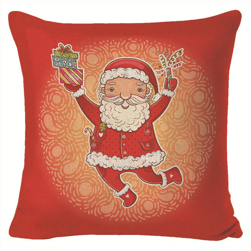 New Christmas Pillow Case Home Cartoon Print Sofa Seat Lumbar Cushion Pillow