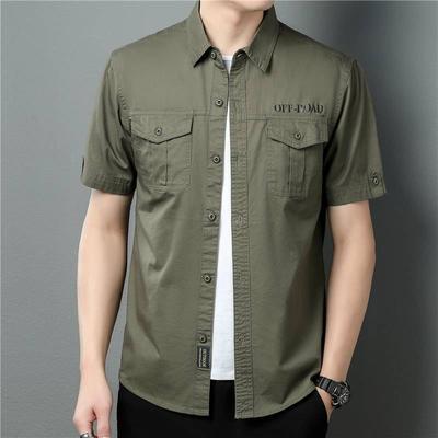 Summer Military Short-sleeved Shirt Men's Work Clothes Work Shirt Outdoor Men's Loose Shirt Top