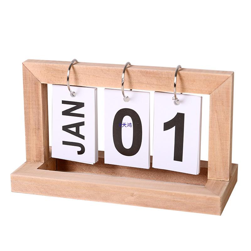 2025 Trä Väggkalender: Kreativ bordsdukning & Fotodatumkort för förskolan