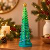 Tabletop Christmas Tree with Star Topper Freestanding Round Base Compact Holiday