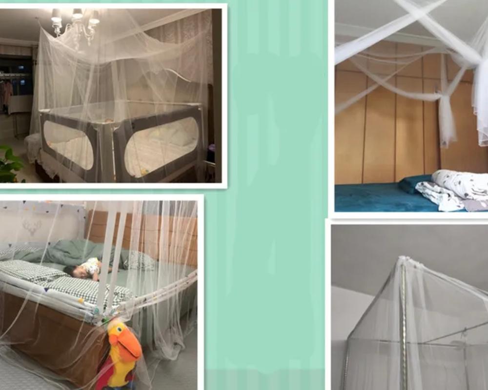 Sexy Mosquito Net Palace Four Door King/Queen Double Size Home Single  Bed Prevent Insect Outdoor Square Grace White Canopy Net