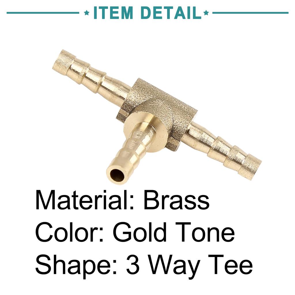 ACROPIX Brass Hook Hose Fittings 4mm Fuel Air Gas Hose Barb Tee