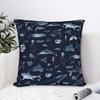 Pillow Cover Sharks Fantastic Animals Vintage Watercolor Pattern  Vintage Pillow Case For Living Room Chair Pillowcases
