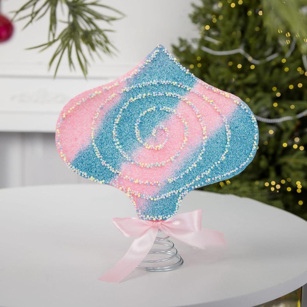 Colorful Icing Design Candy Christmas Tree Topper Festival Party Scene Decoration New Year