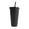 710ml Black White Straw Cup With Lid Color Change Coffee Cup Reusable Cups Plastic Tumbler Matte Finish Coffee Mug DROPSHIPPING