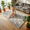 Shaggy Living Room Rug DECOR Non-slip Soft Fluffy Fashionable 120x170 White Cube